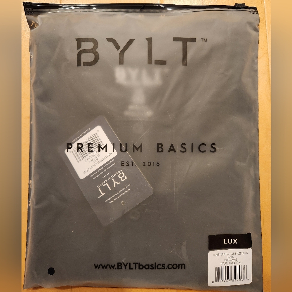 BYLT Long Sleeve Black Henley (size - XL)